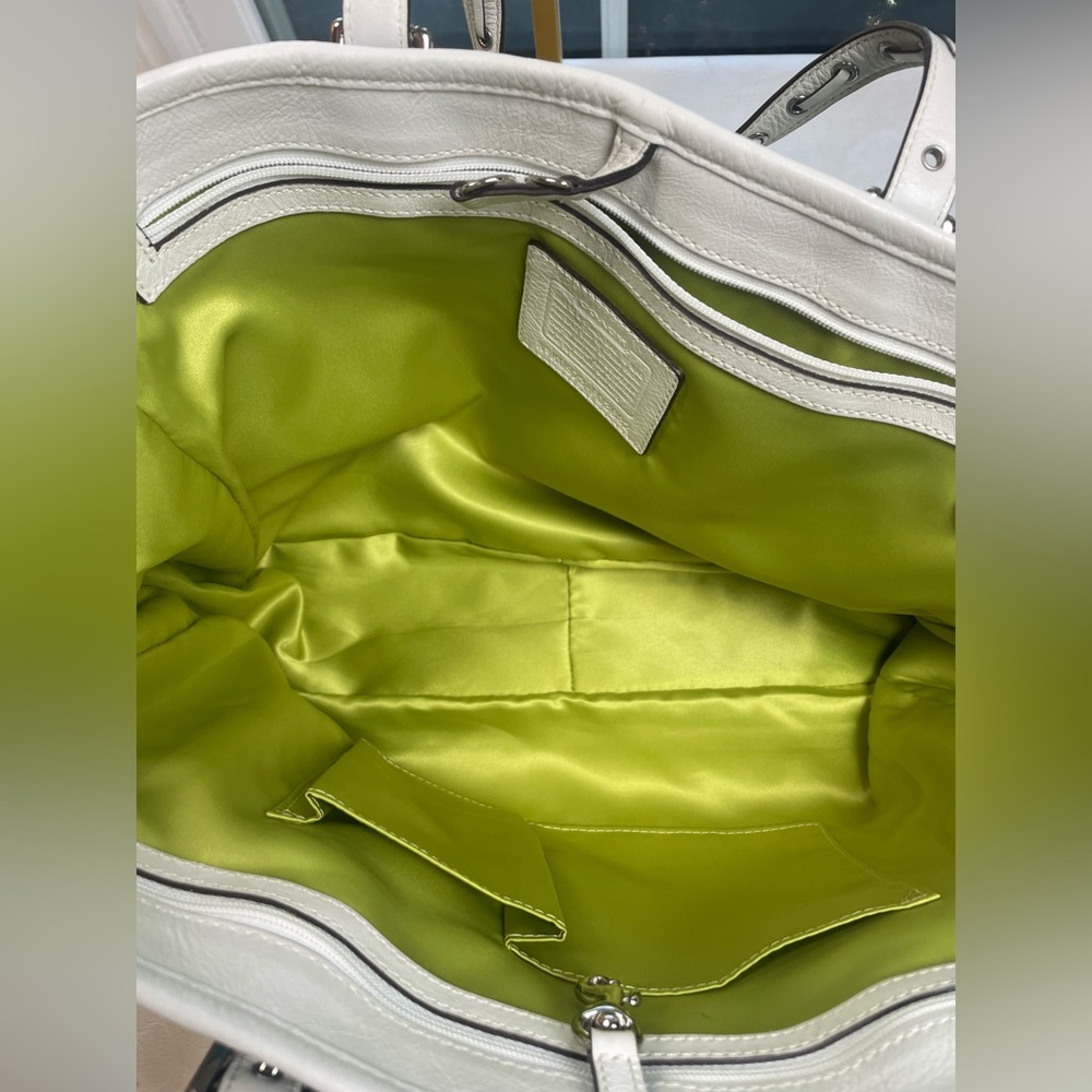 Coach Limited Edition Optic Signature C Suede Tote 🫐 🍋🟩 - Picture 14 of 17
